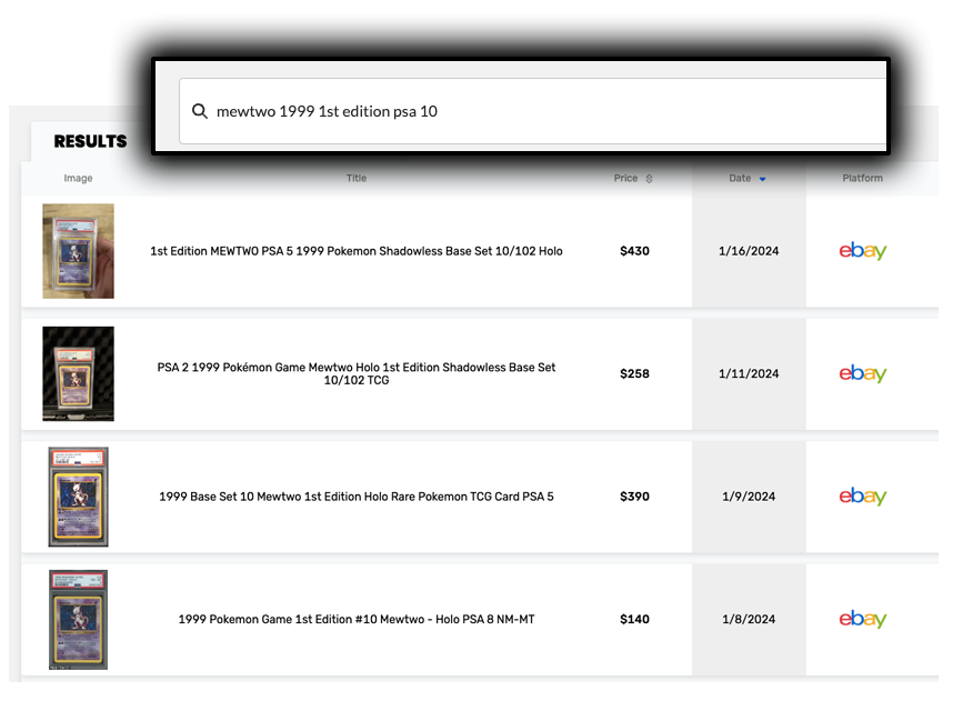 Market Movers Feature Sales History pokemon